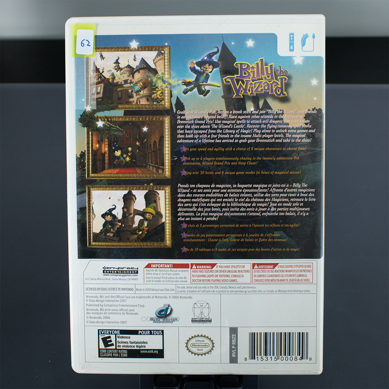 Billy the Wizard - Disk & Box - Wii Game