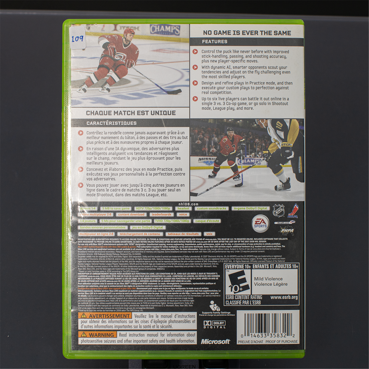NHL 08  - Xbox 360 Game