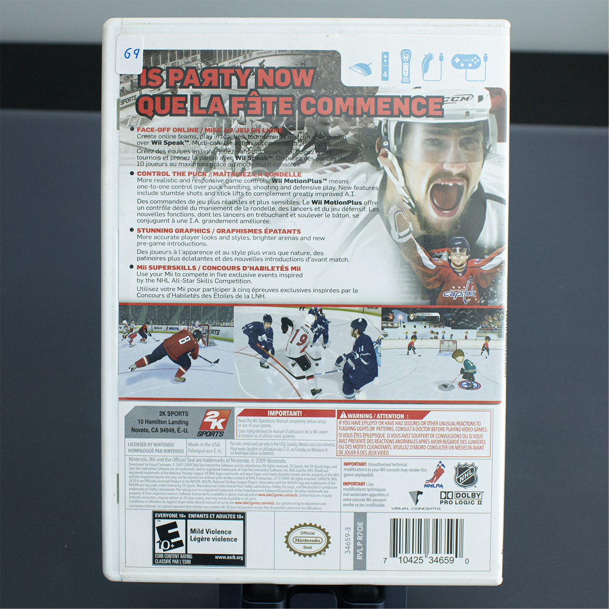 NHL 2K10 - Disk & box - Wii Game